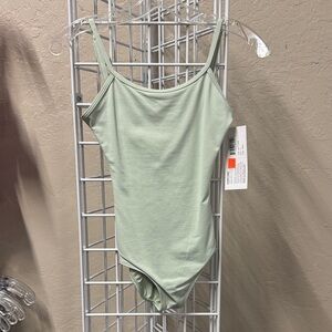 Eurotard -  Green camisole leotard with adjustable straps